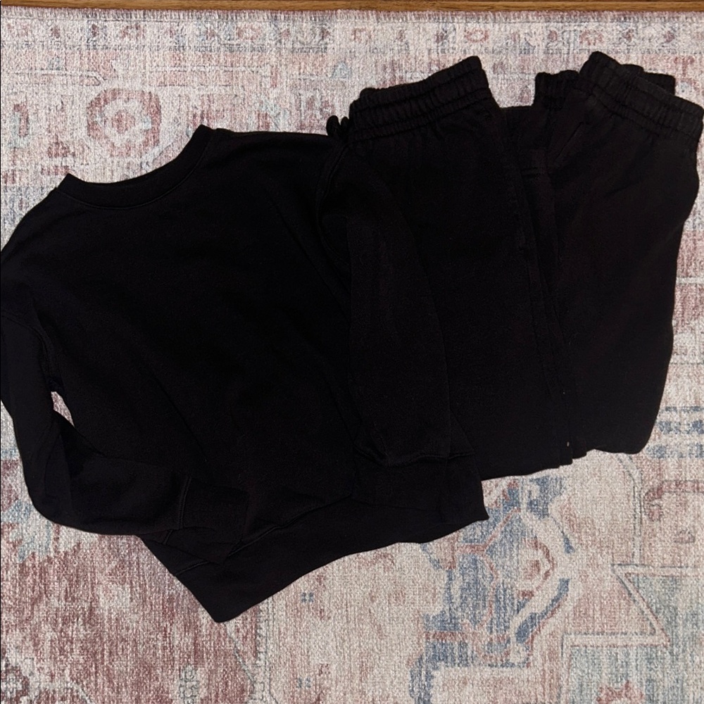 Athletic Works Boys Black Sweatsuit Sz 8
